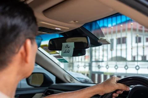 Be Bold Motivation Note in Car Stock Photos