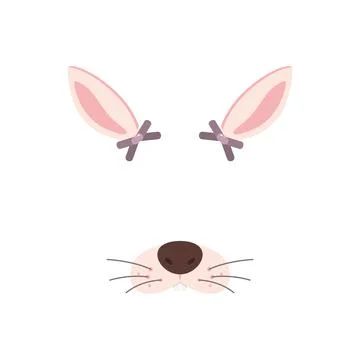 Be a bunny at the party. Mask. Vector illustration isolated on white backgrou Stock Illustration