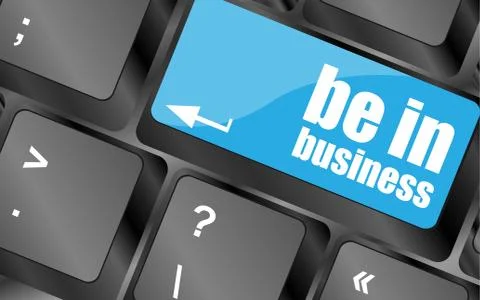 Be in business button on computer keyboard key 스톡 일러스트