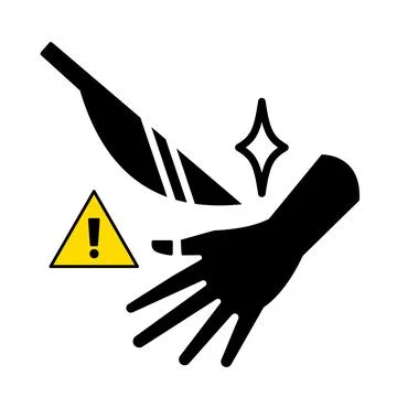 Be careful of sharp objects vector icon sign Stock Illustration