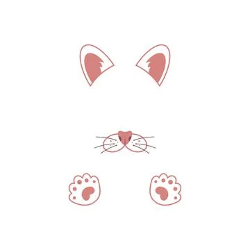 Be the cat at the party. Mask. Vector illustration isolated on white backgrou Stock Illustration
