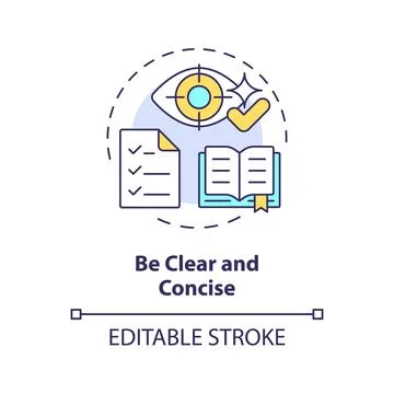 Be clear and concise multi color concept icon Stock Illustration