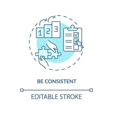 Be consistent blue concept icon Ilustración de archivo