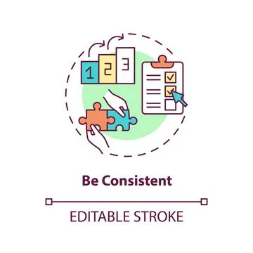 Be consistent concept icon イラスト素材