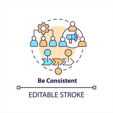 Be consistent concept icon Stock Illustration