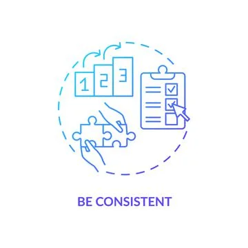 Be consistent navy gradient concept icon Illustrazione stock