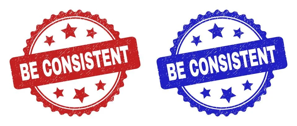 BE CONSISTENT Rosette Stamp Seals with Corroded Surface Illustrazione stock