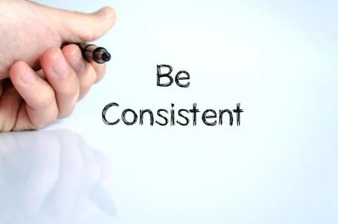 Be consistent text concept Stock Photos