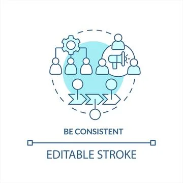 Be consistent turquoise concept icon Stock Illustration