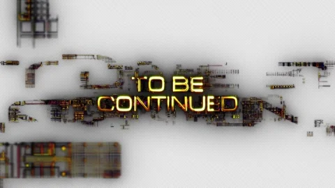 To Be Continued golden text with glitch effect animation Video stock 245628940
