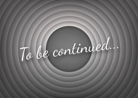 To be continued handwrite title on red round background. Old movie circle ending Stock Illustration