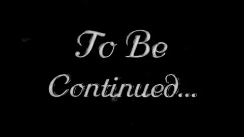 To Be Continued Text Animation on Black Background. Retro Vintage Film Effect Stock Footage 347674578