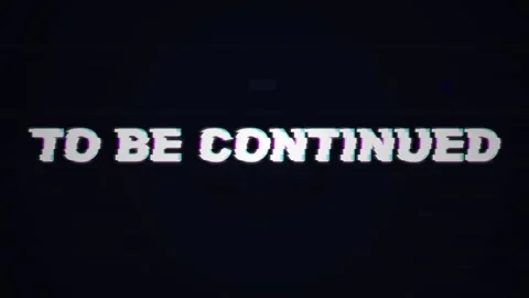 To Be Continued text with glitch effect on dark background Stock Footage 340014175