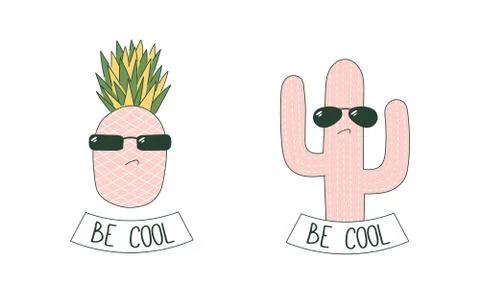 Be cool stickers Stock Illustration