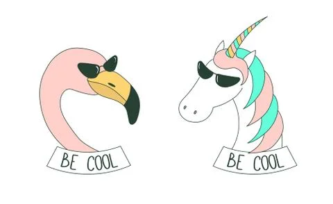 Be cool stickers Stock Illustration