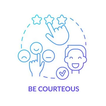 Be courteous blue gradient concept icon Stock Illustration