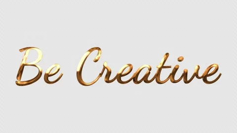 Be Creative gold text animation. Stock Footage 310431363