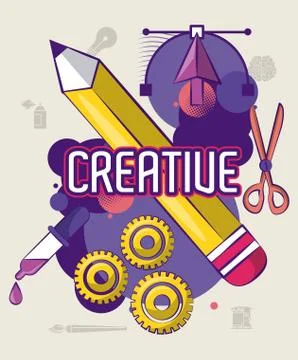 Be creative graphic design Stock Illustration