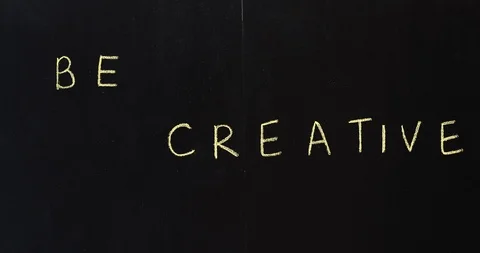 Be creative motivational chalk Stock Footage 99973704