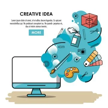 Be creative poster Stock Illustration