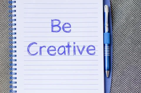 Be creative write on notebook Stock Photos