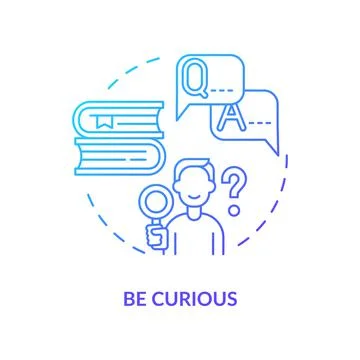 Be curious blue gradient concept icon Illustrazione stock