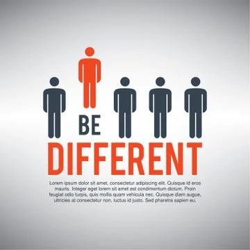 Be different. Being different for success. 库存插图