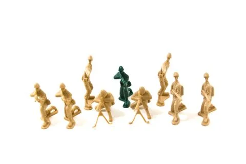 To be different concept - plastic army men Foto stock