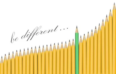 Be different set of pencils Stock Illustration
