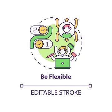 Be flexible concept icon Stock Illustration