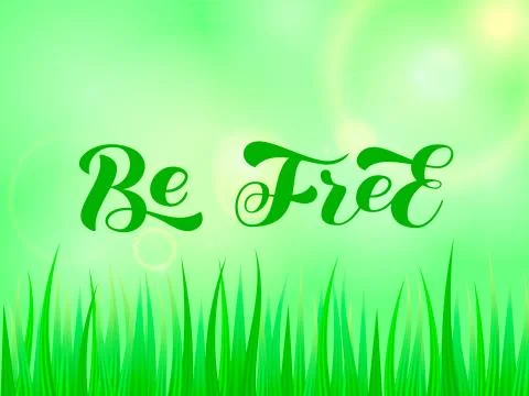 Be Free brush lettering. Vector stock illustration for card Stock Illustration