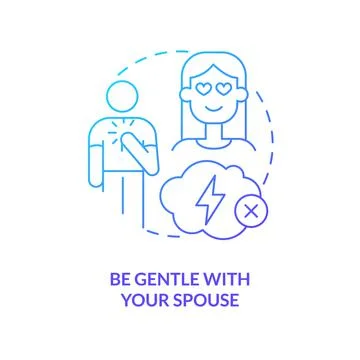 Be gentle with spouse blue gradient concept icon Stockillustratie