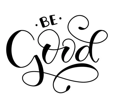 Be good black calligraphy isolated on white background Illustrazione stock