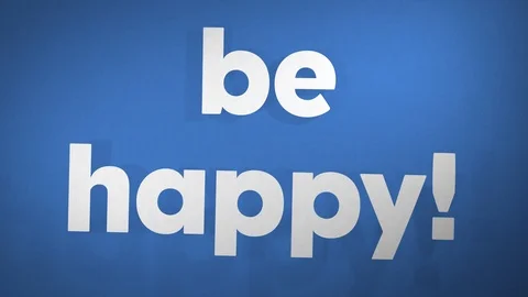 Be Happy On Blue, Stop-Motion Animation Stock Footage 111708030