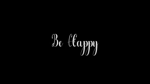 Be Happy Cursive Calligraphy Grunge Dissolve Transition Stockbeeldmateriaal 142723853