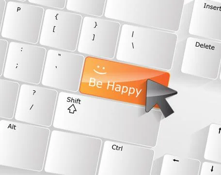 Be happy keyboard concept Stock-Illustration