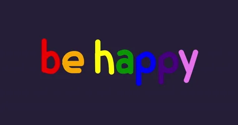 Be happy kinetic typography in rainbow color. 4K resolution animation. Be happy Stock Footage 229541259