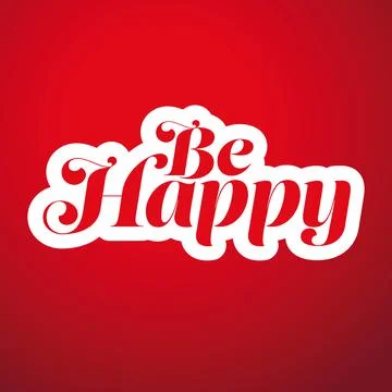 Be Happy lettering Stock Illustration