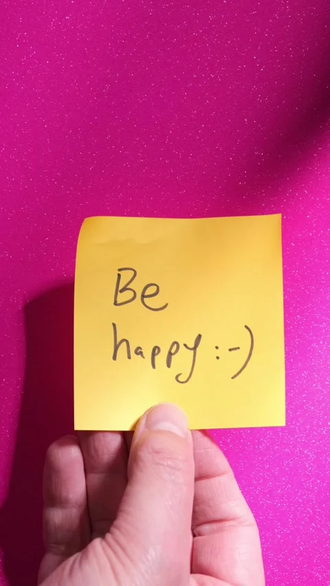 Be Happy Note Stock-Footage 294929579