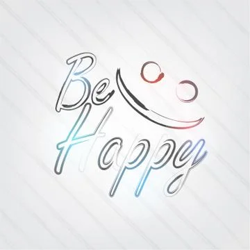 Be happy typography Illustrazione stock