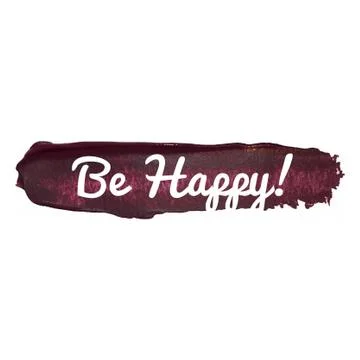 Be happy vector word hand drawn illustration icon card isolated written Stock Illustration
