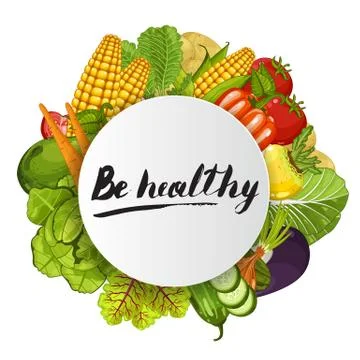 Be healthy round concept with vegetable Stock Illustration