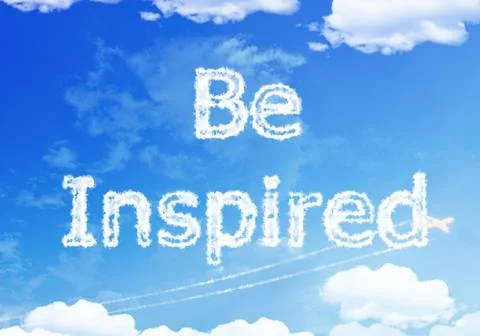 Be inspired text on the sky. Illustrazione stock