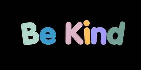 Be Kind Lettering Vector – Positive Typography for Kids Apparel Stock Illustration