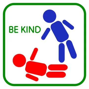 Be kind. Sign Help. Graphic design love, human touch, support, care, kindness Illustrazione stock