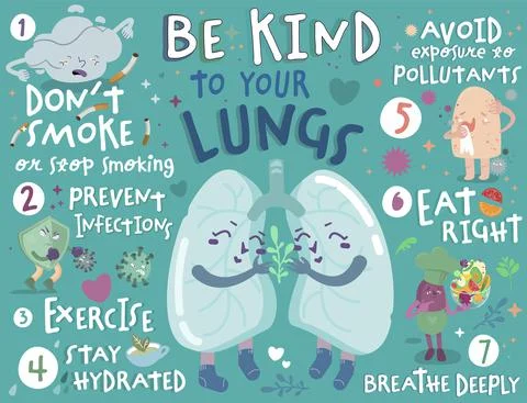 Be kind to your lungs. Creative landscape poster. Stock Illustration
