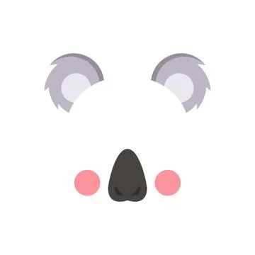 Be a koala at the party. Mask. Vector illustration isolated on white backgrou Stock Illustration