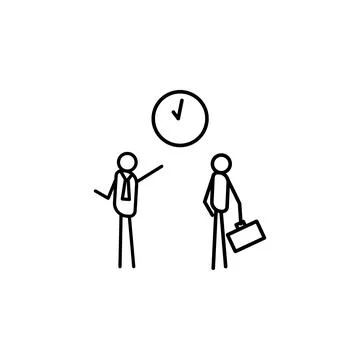 Be late for work outline icon. Element of lazy person icon for mobile concept Stock Illustration