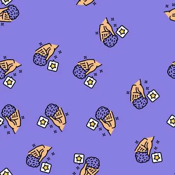 Be mindful person vector seamless pattern Illustrazione stock