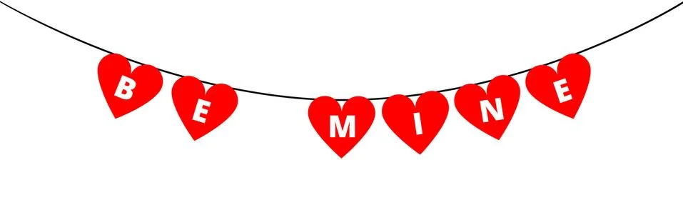 Be Mine bunting Stock Illustration